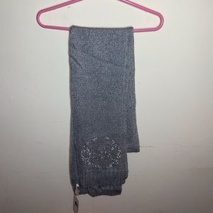 Michael Kors Gray Sparkly Big MK Logo Scarf